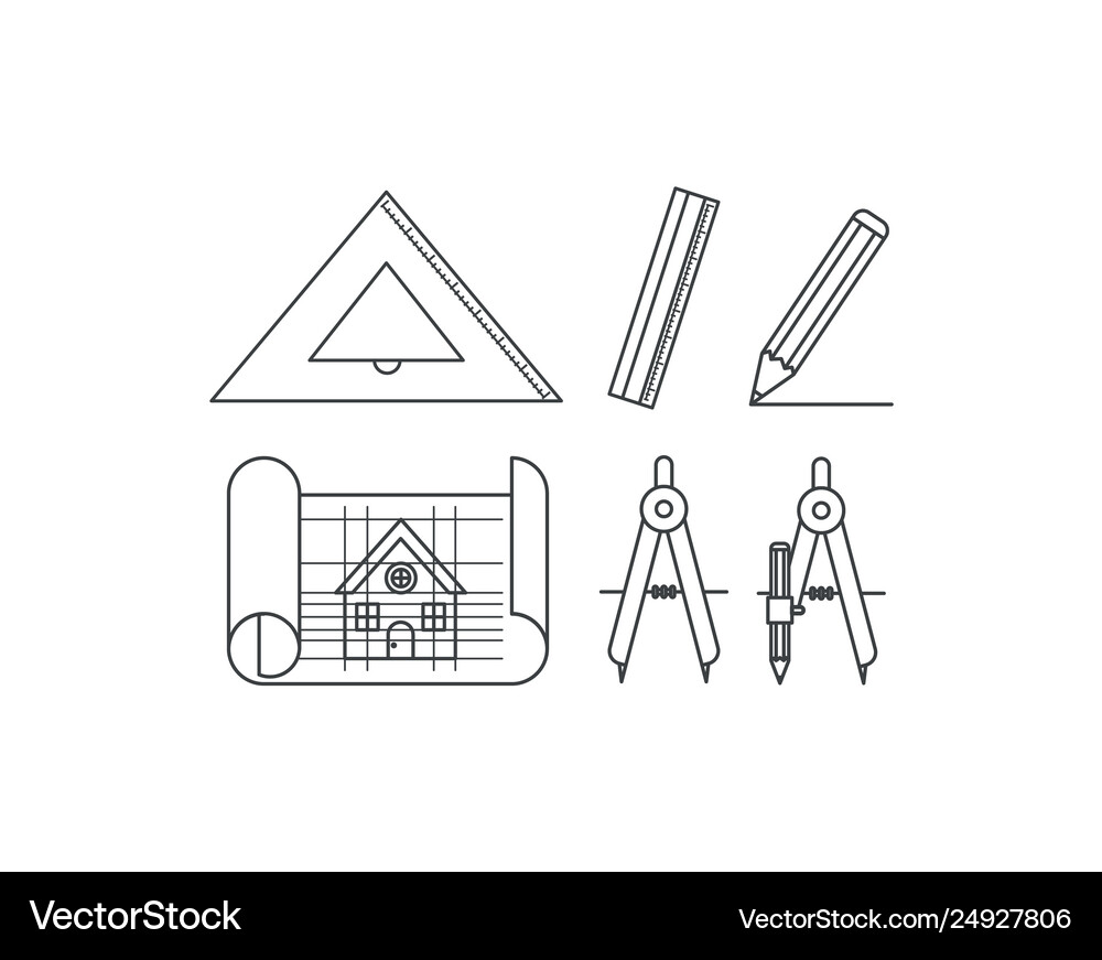 Construction tools set items Royalty Free Vector Image
