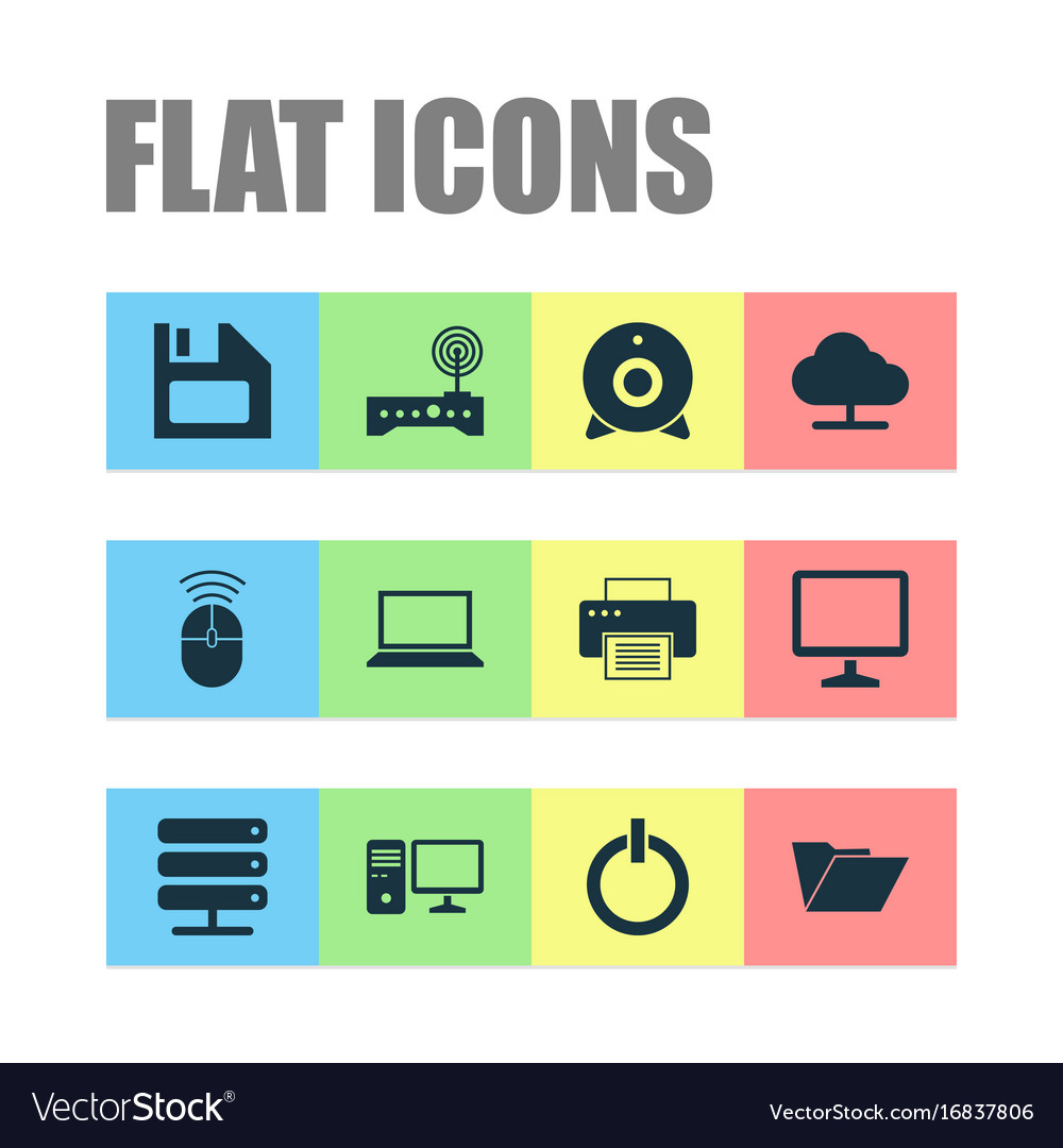 Digital icons set collection of tree power