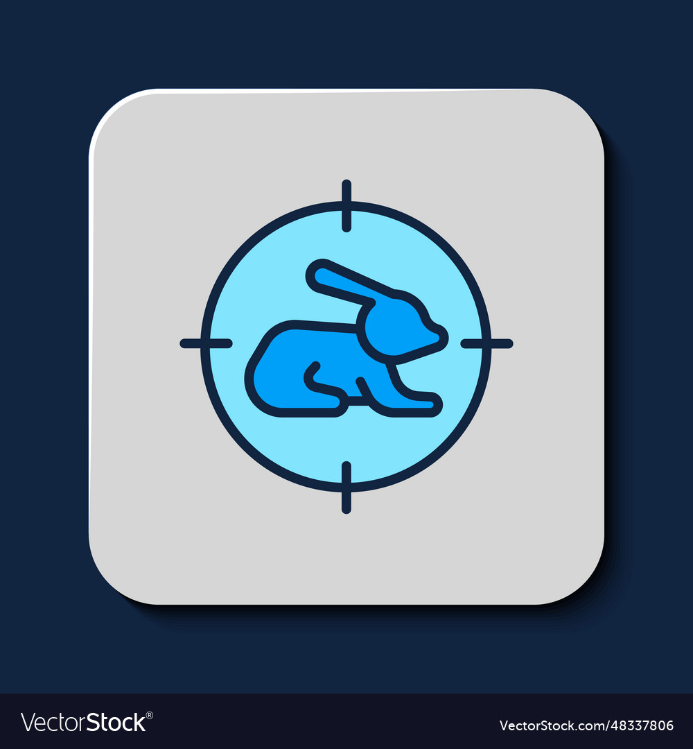 Filled outline hunt on rabbit with crosshairs Vector Image