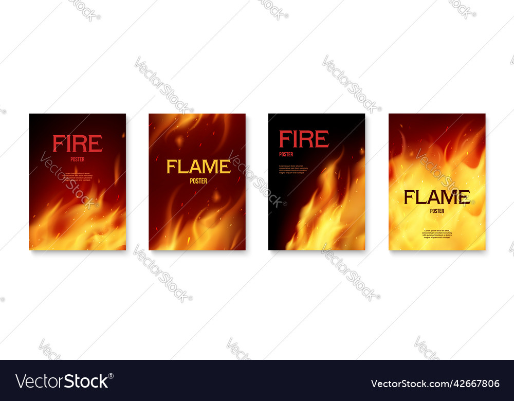 Fire posters set