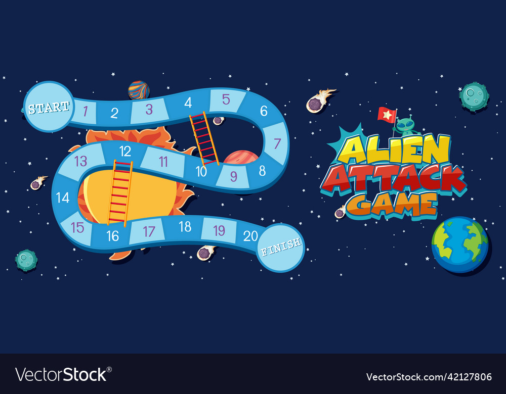 Game template with space theme background