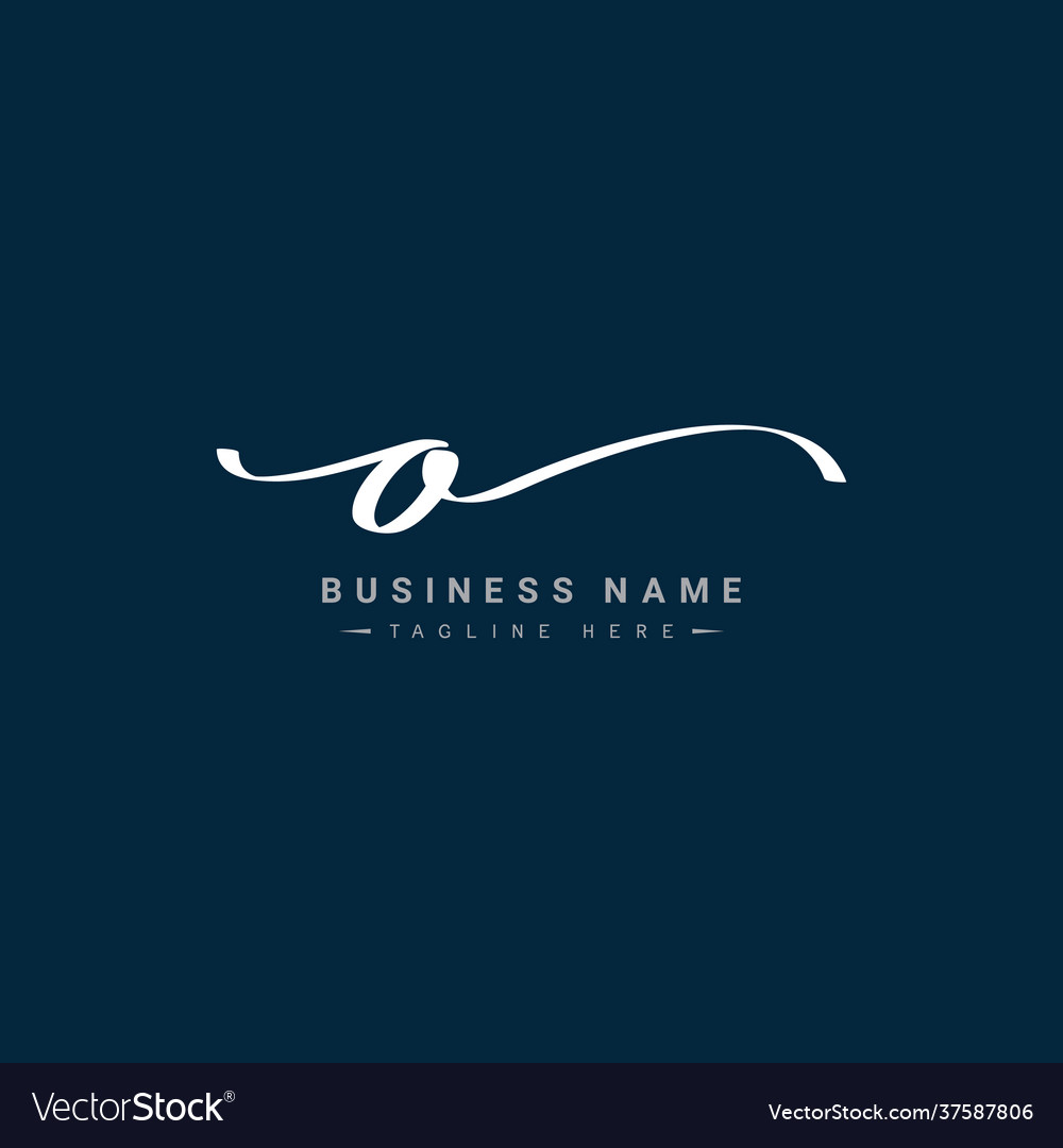 Handwritten signature logo for initial letter o