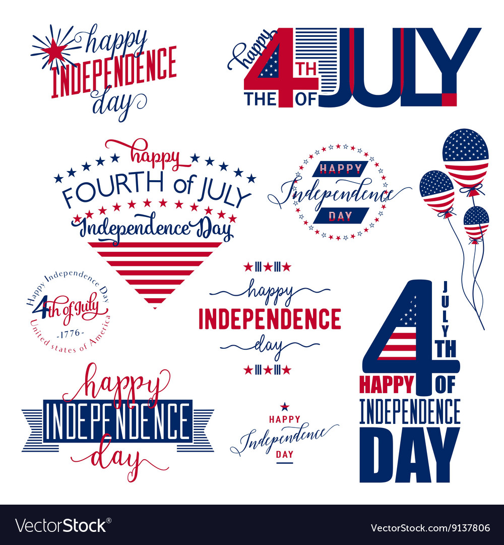 Happy independence day united states overlay Vector Image