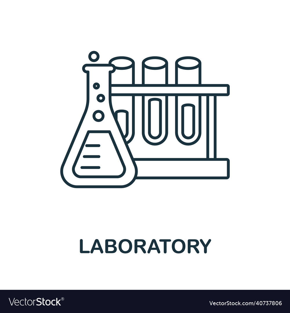 Laboratory icon line element from bioengineering