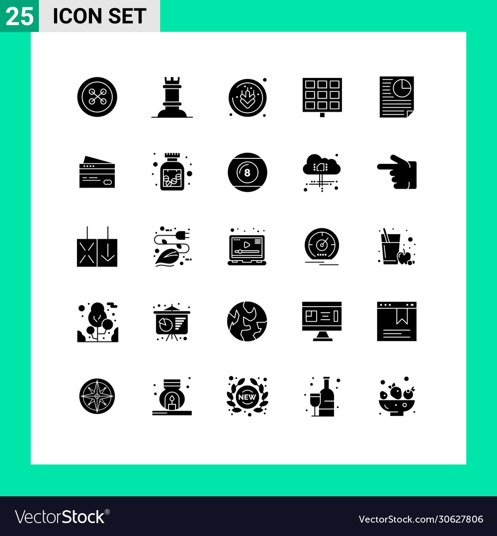 Pack 25 modern solid glyphs signs and symbols