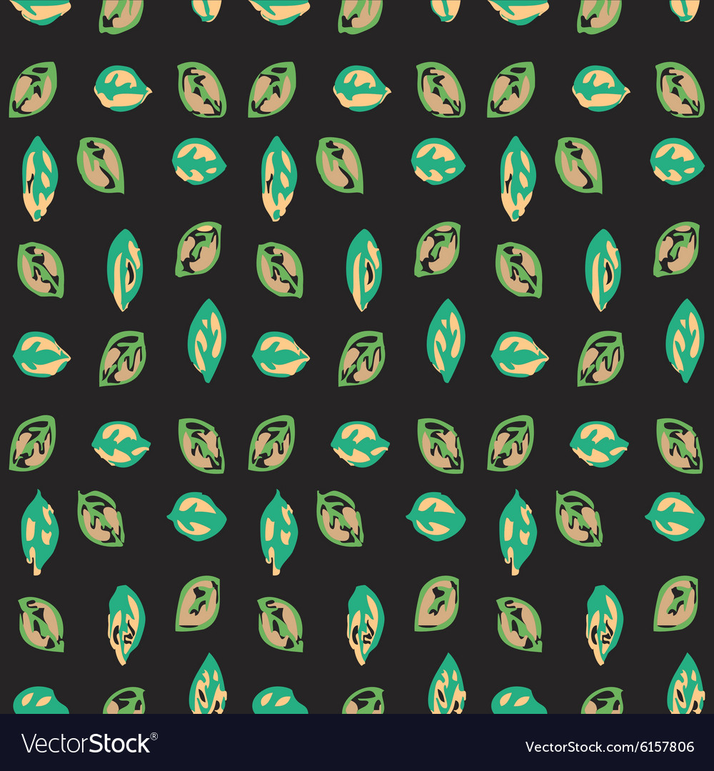 Pattern with multicolored leaf on dark background