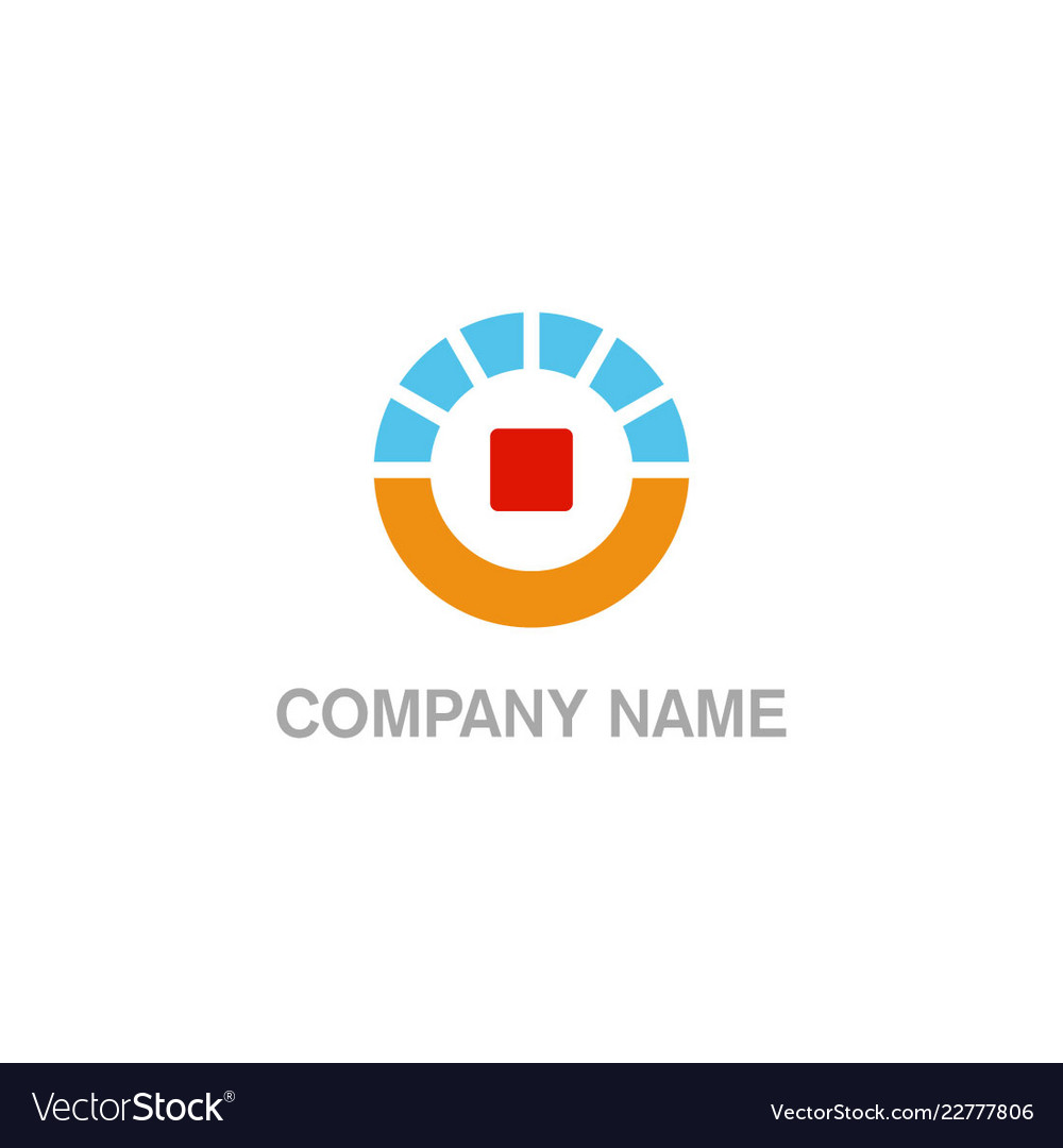 Round power icon technology logo Royalty Free Vector Image
