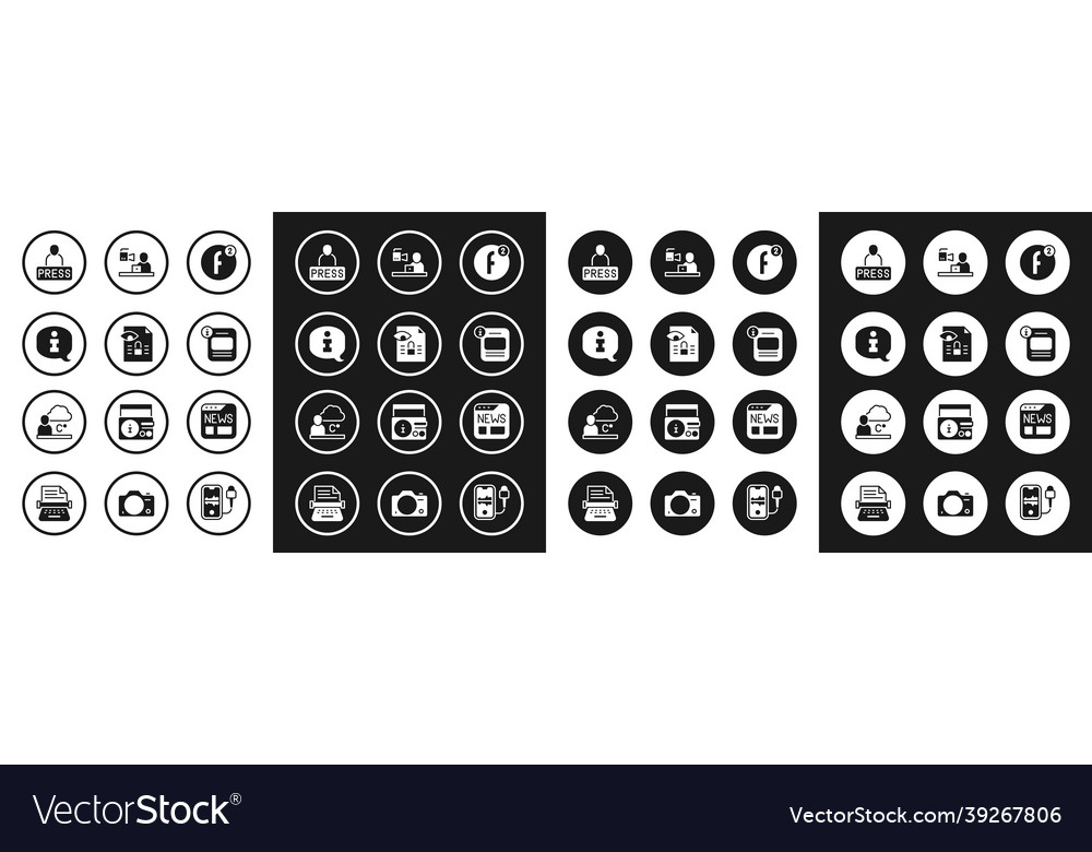 Set create account journalistic investigation vector image Set create account journalistic investigation