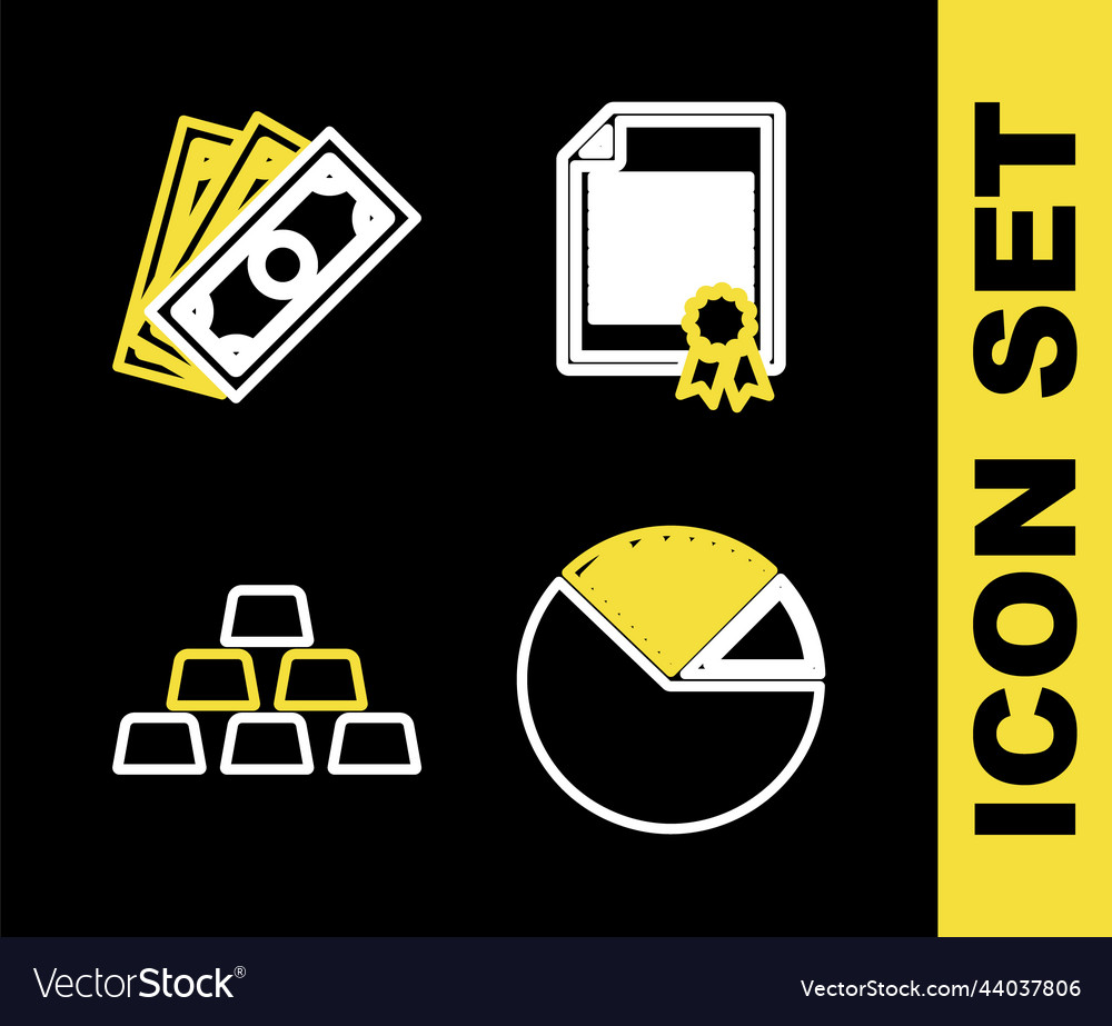 Set line certificate template pie chart vector image Set line certificate template pie chart