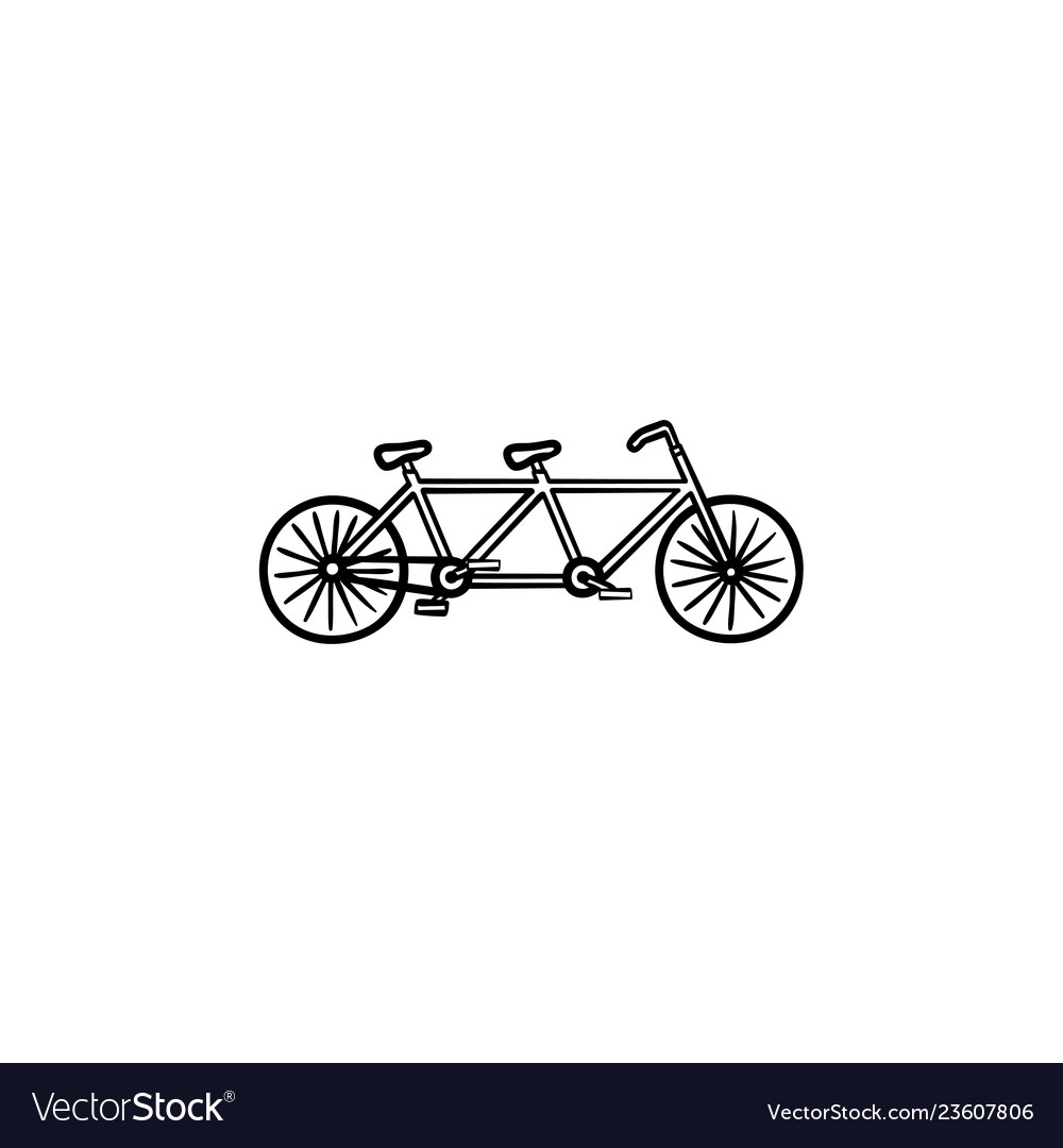 Tandem Bicycle Doodle Icon