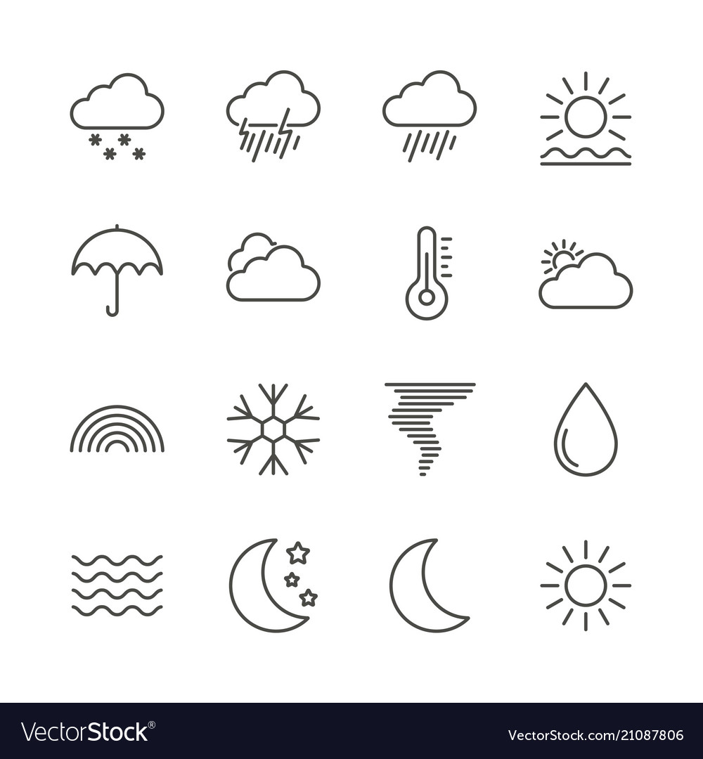 Wetter Icon Set - Outline Style