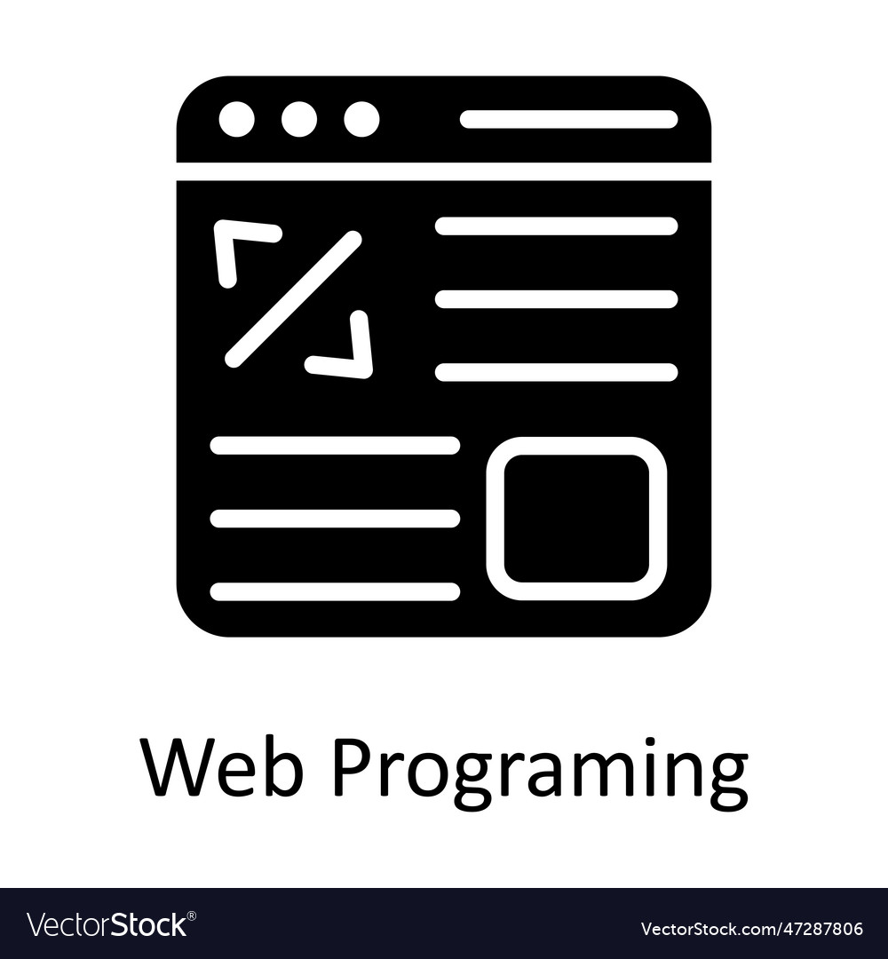 Web programming solid icon design