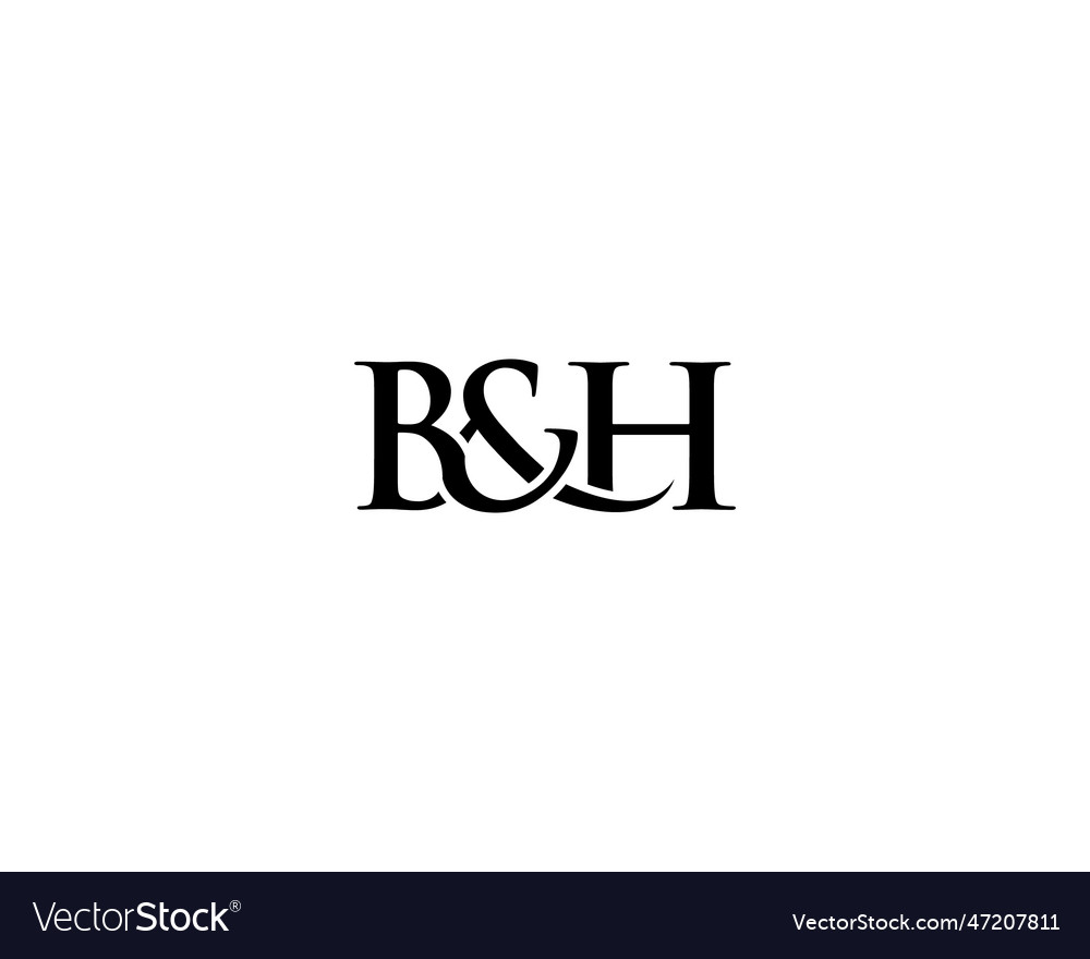 Abstract luxury b and h letter linked logo design Vector Image