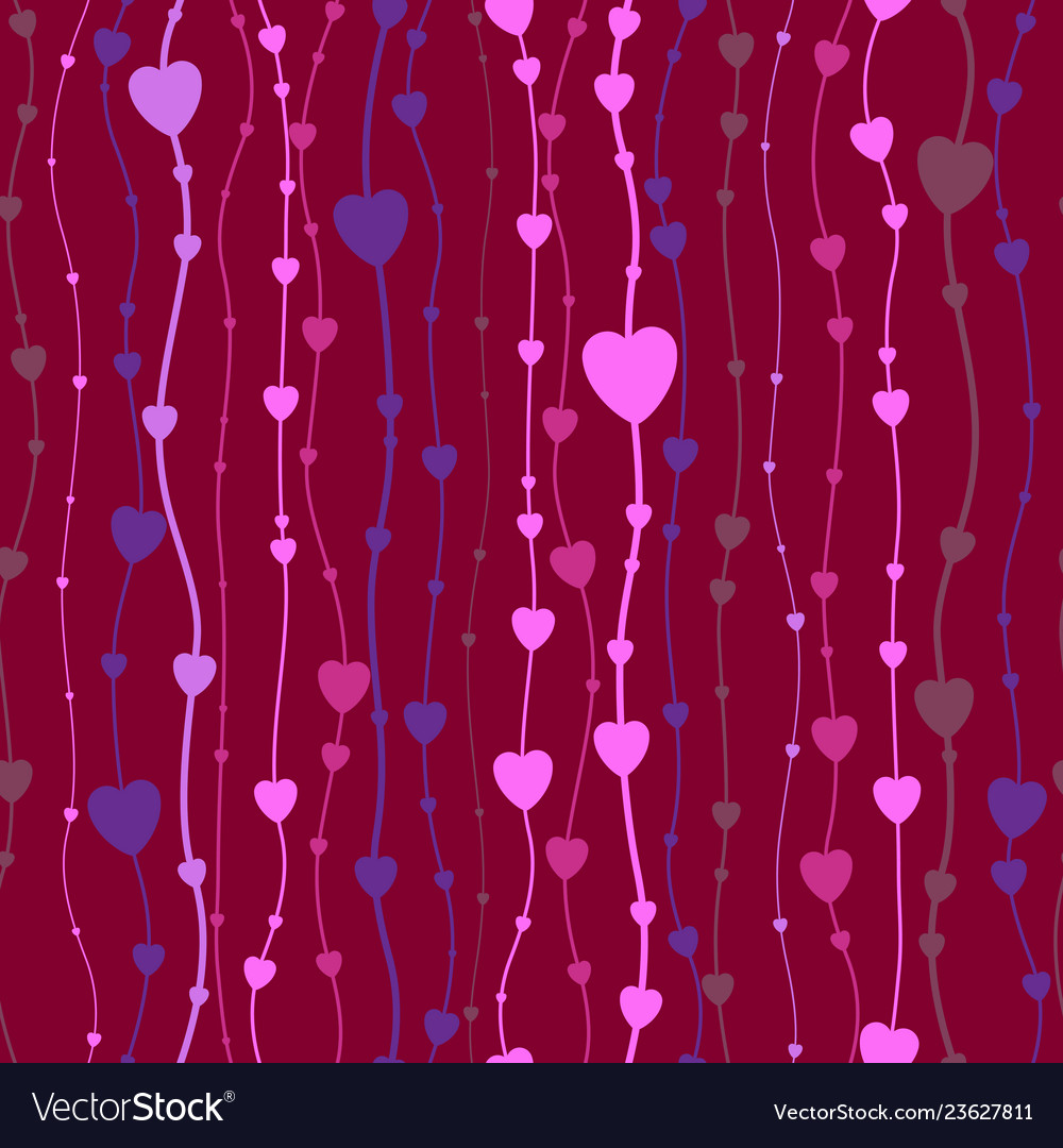 Abstract seamless background of hearts hanging