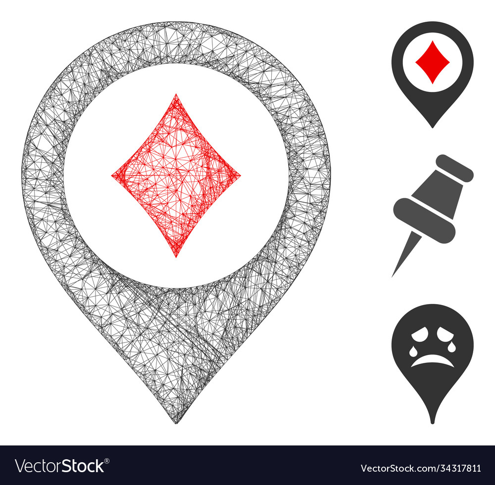 Casino map pointer polygonal web mesh vector image Casino map pointer polygonal web mesh