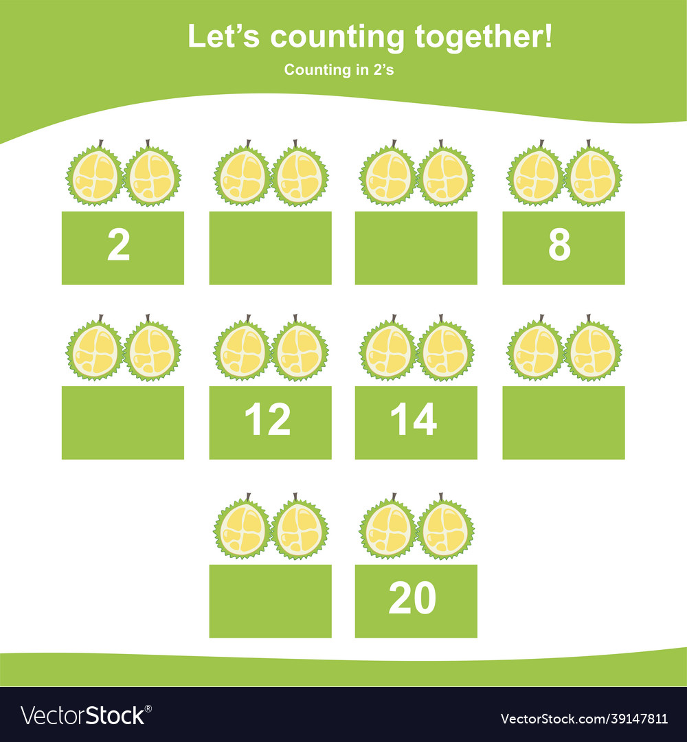 Counting in 2s durians for children