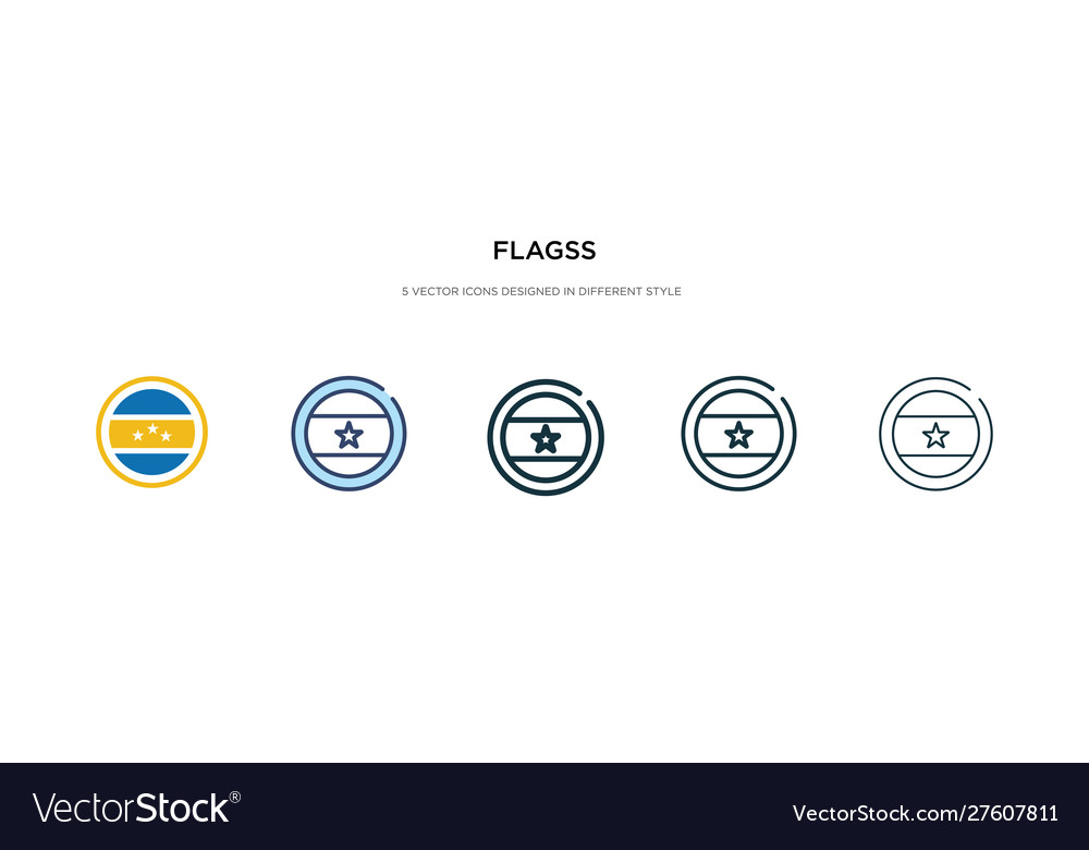 Flagss icon in different style two colored vector image Flagss icon in different style two colored