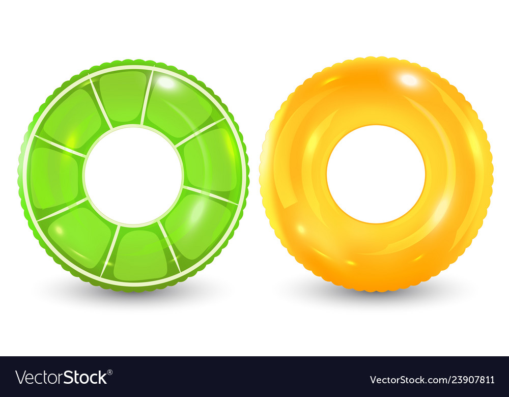 Group of colorful pool ring isolated on white