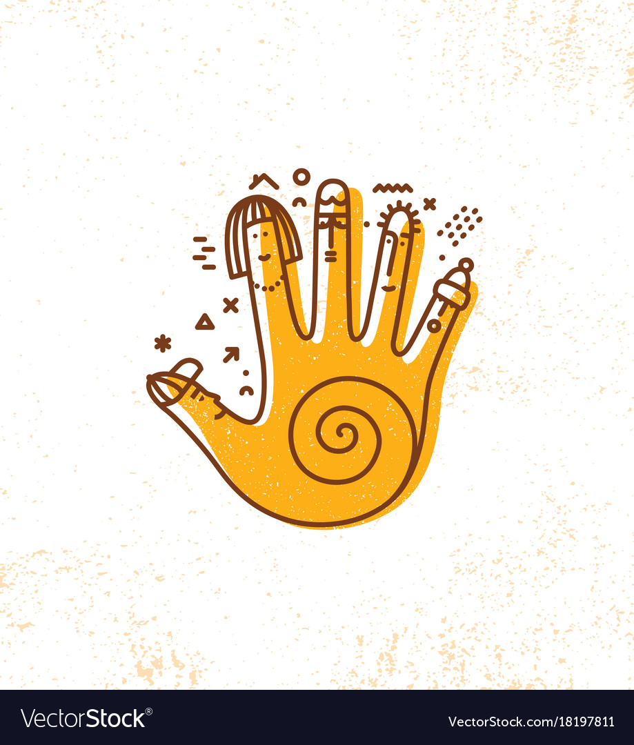 Hand print design element