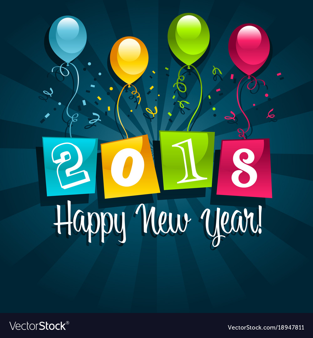 Happy new year 2018 Royalty Free Vector Image - VectorStock