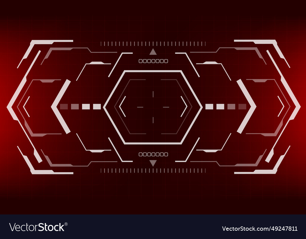 Hud sci-fi hexagon interface screen view white vector image Hud sci-fi hexagon interface screen view white