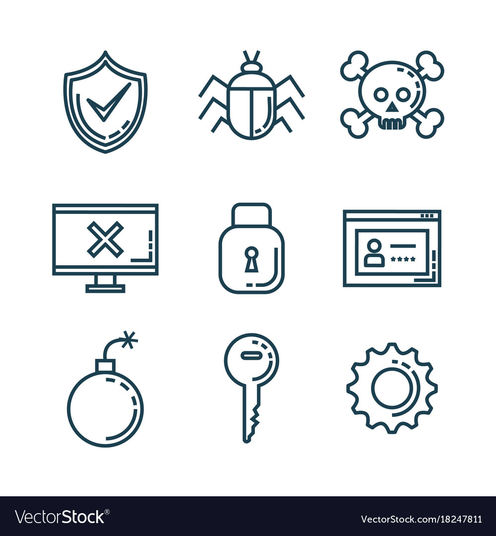 Informatic security set icons