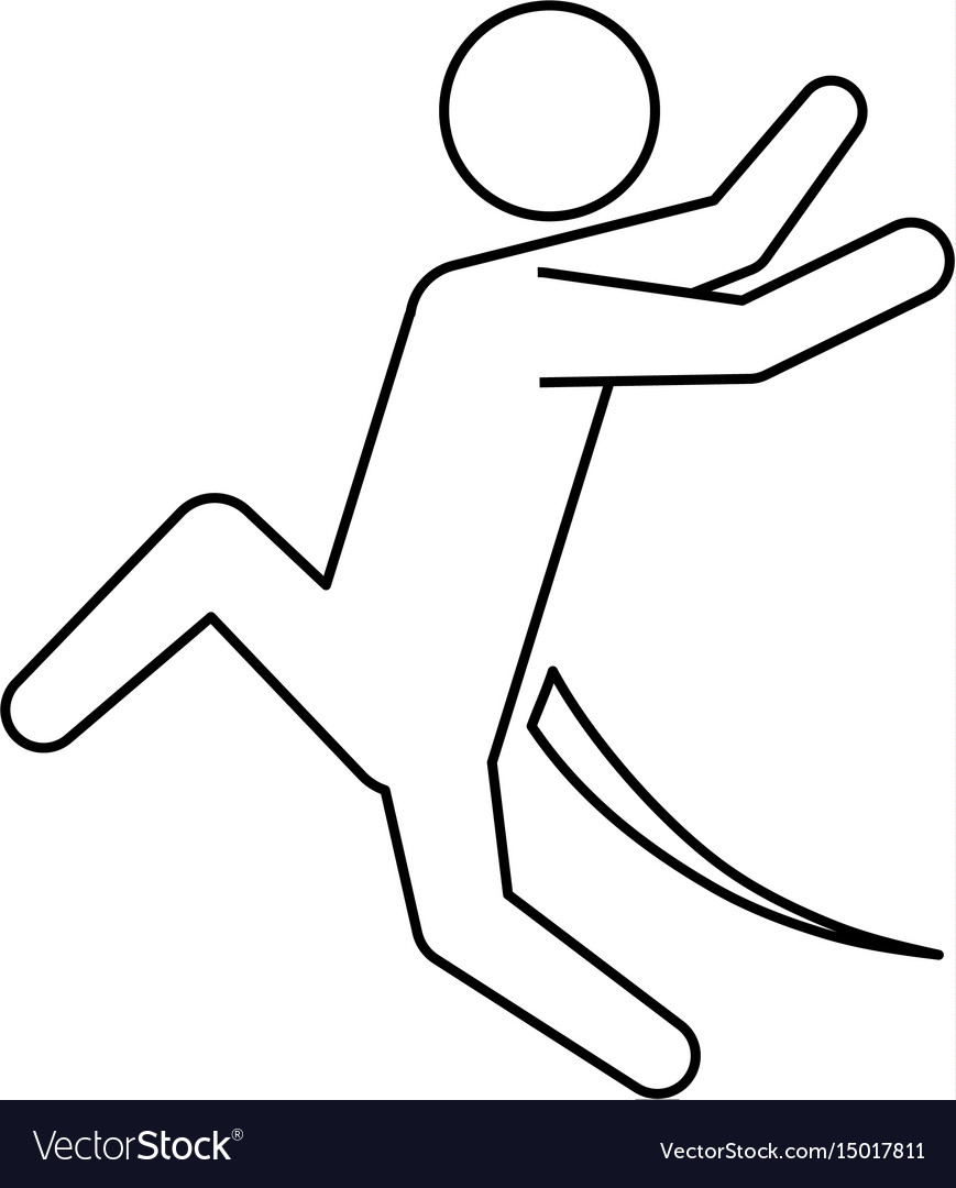 Line pictograph man jumping up concept