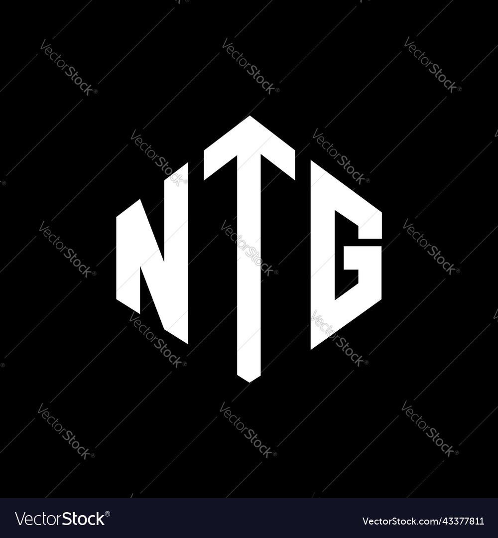 Ntg letter logo design with polygon shape