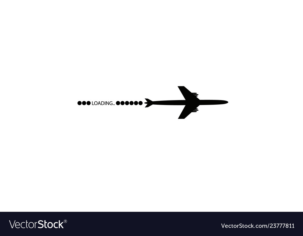 Progress loading bar with airplane the flying vector image Progress loading bar with airplane the flying
