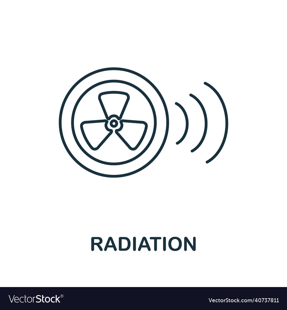 Radiation icon line element from bioengineering vector image Radiation icon line element from bioengineering