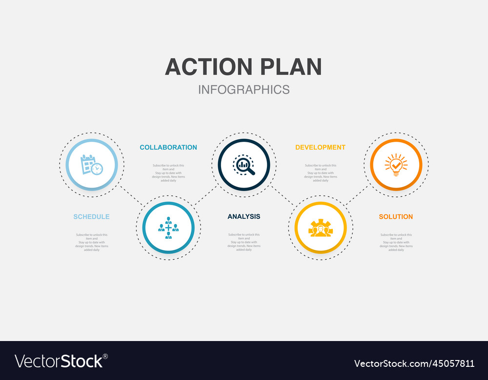 Schedule collaboration analysis development Vector Image