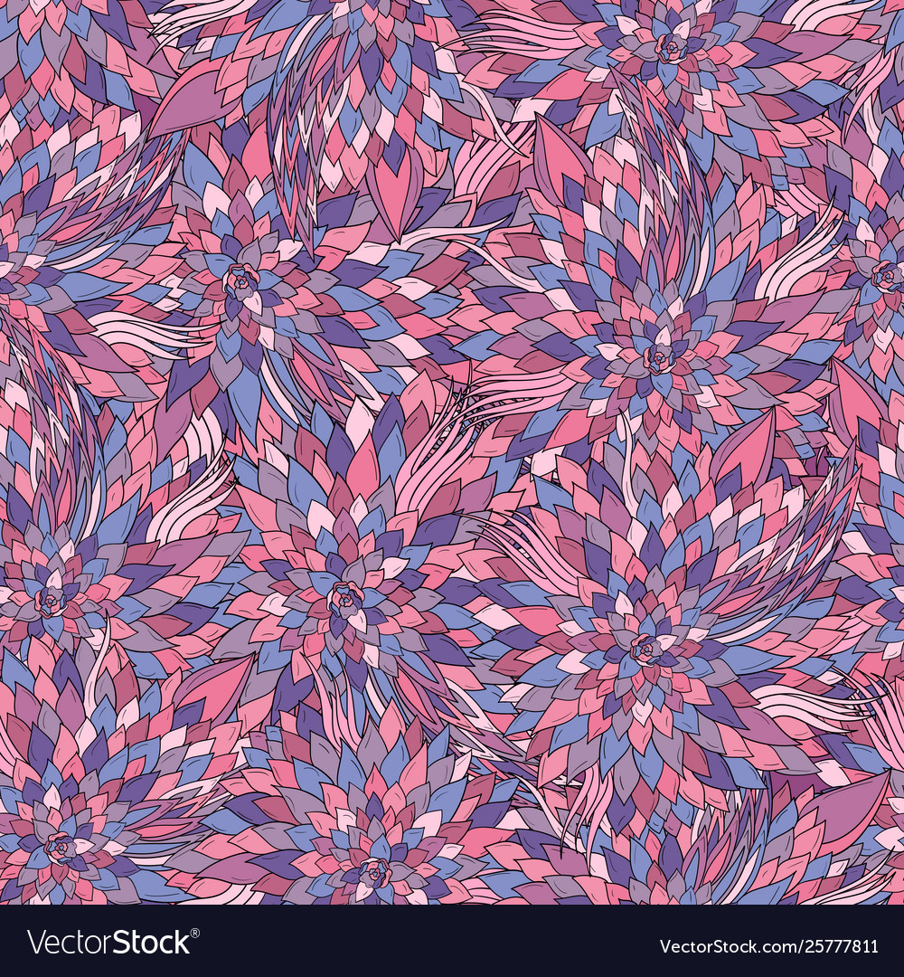 Seamless floral background with abstract patterns