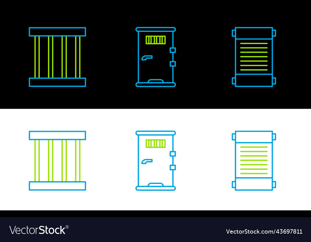 Set line decree paper parchment scroll prison vector image Set line decree paper parchment scroll prison