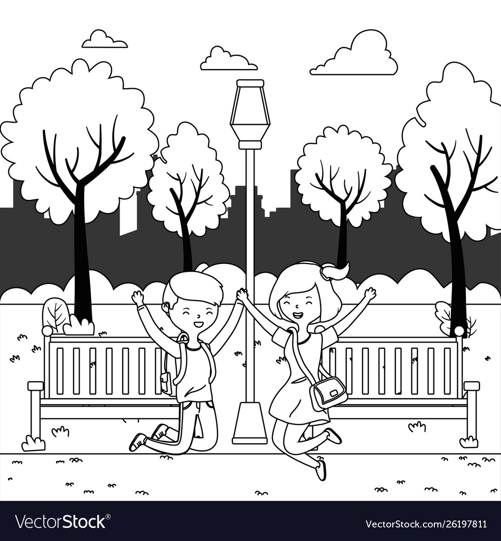 Teenager boy and girl cartoon design Royalty Free Vector