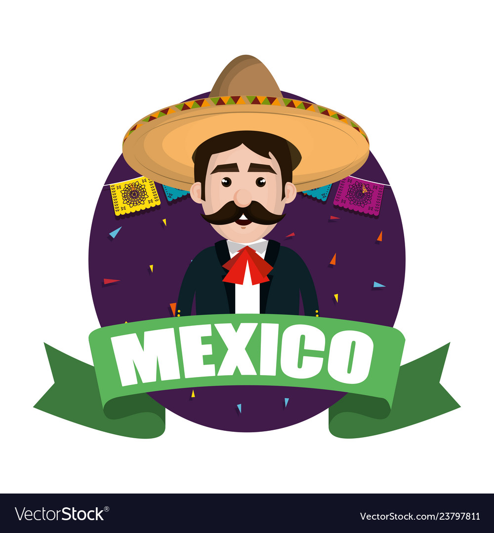 Traditional mexican mariachi character Royalty Free Vector