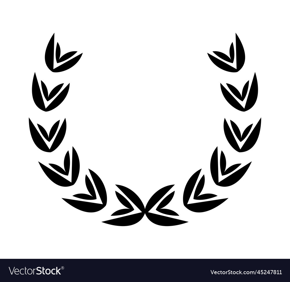 Vintage laurel wreath black silhouette circular Vector Image