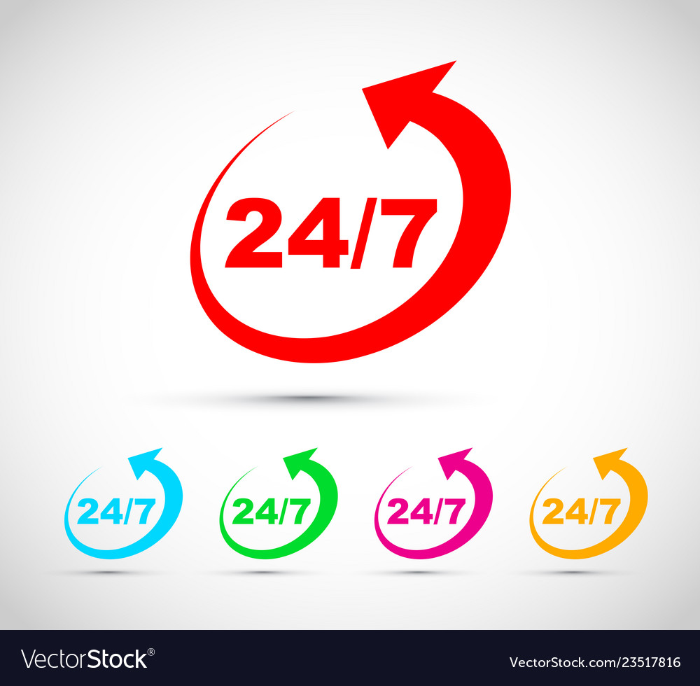 24/7 Service Icon Set