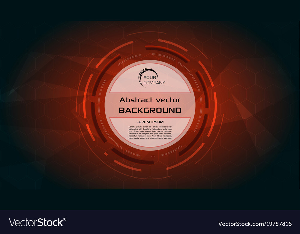 Abstract background with red hud circle