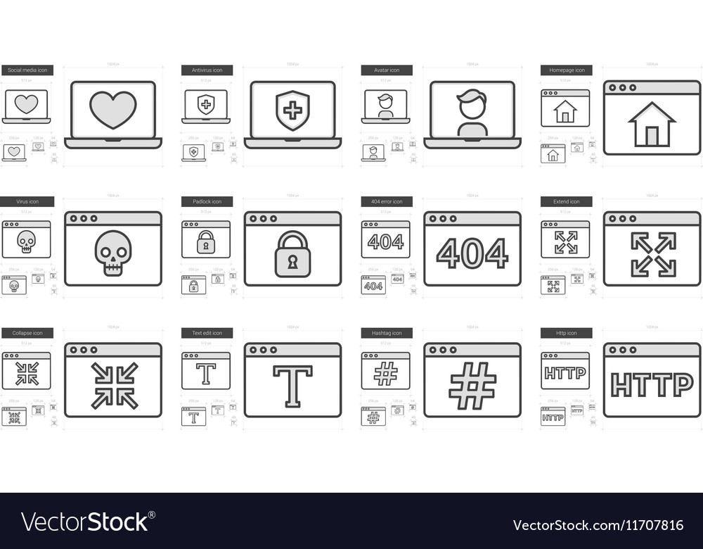 Application line icon set