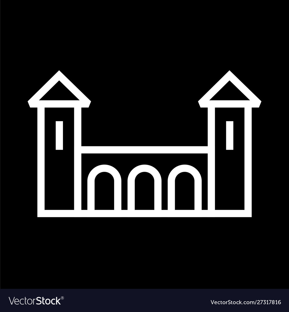 Building icon lined simple flat style