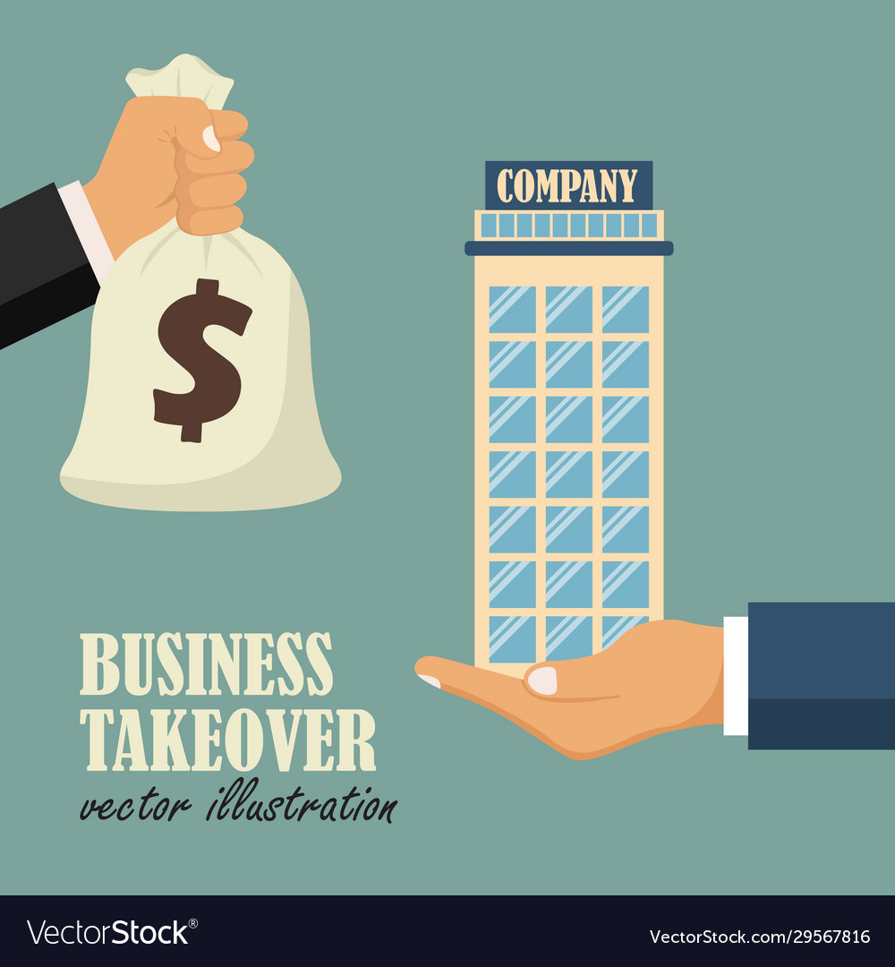 business-takeover-concept-in-flat-design-vector-image