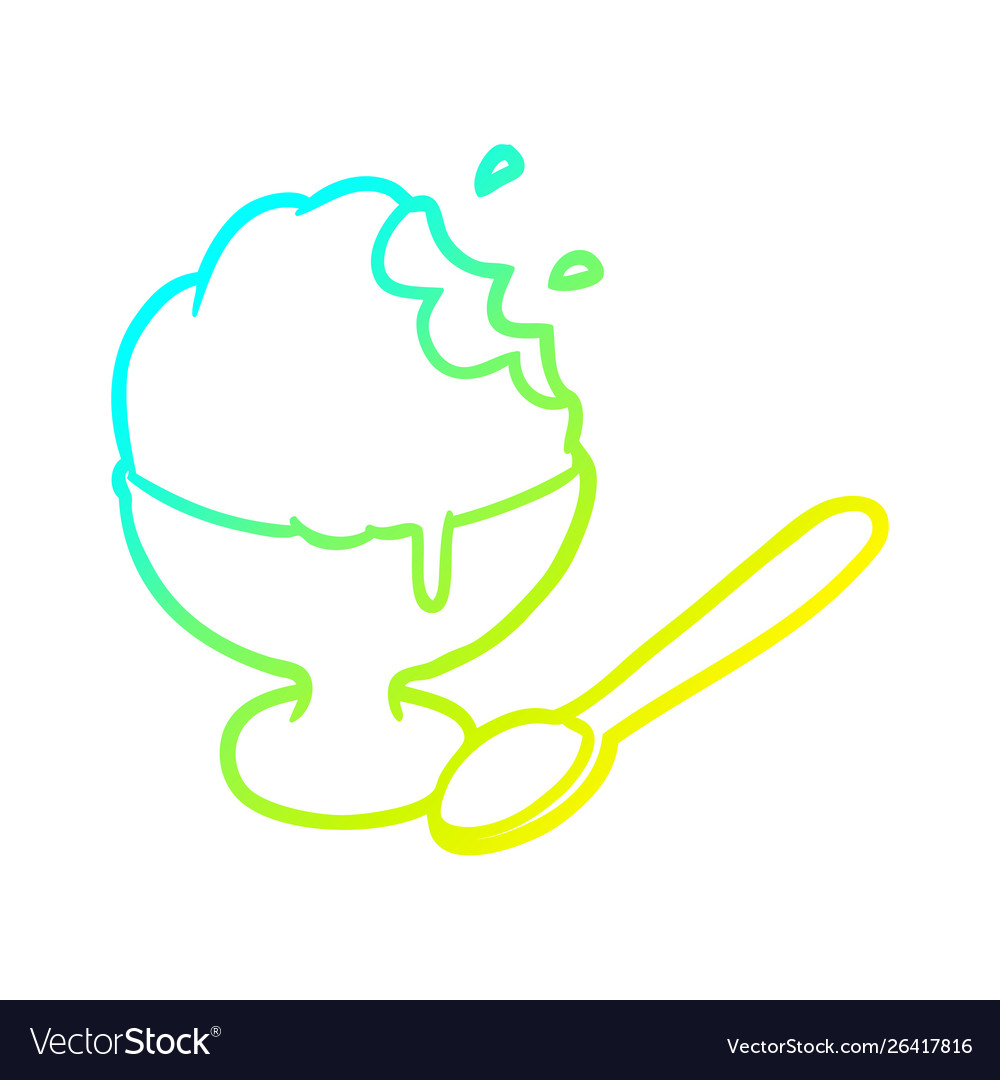 Cold gradient line drawing ice cream dessert