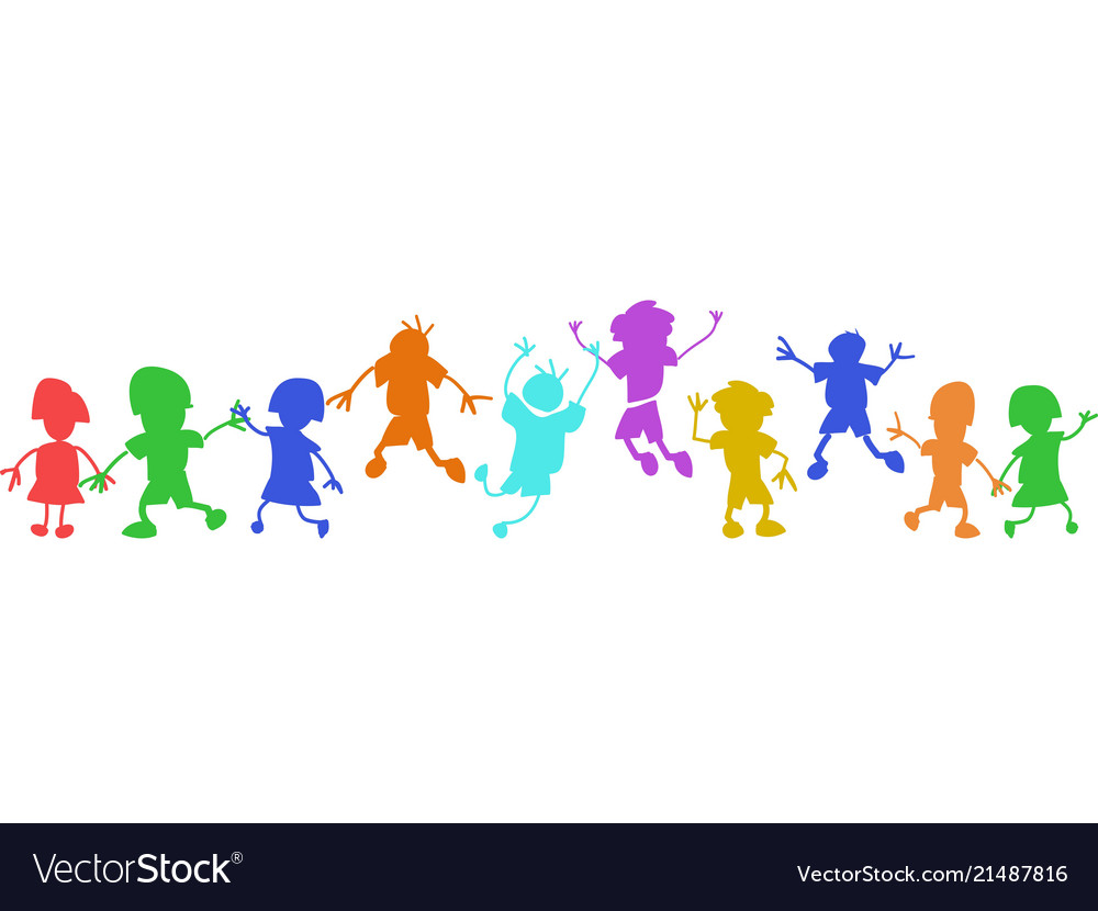 Bunte Doodle Kids Row
