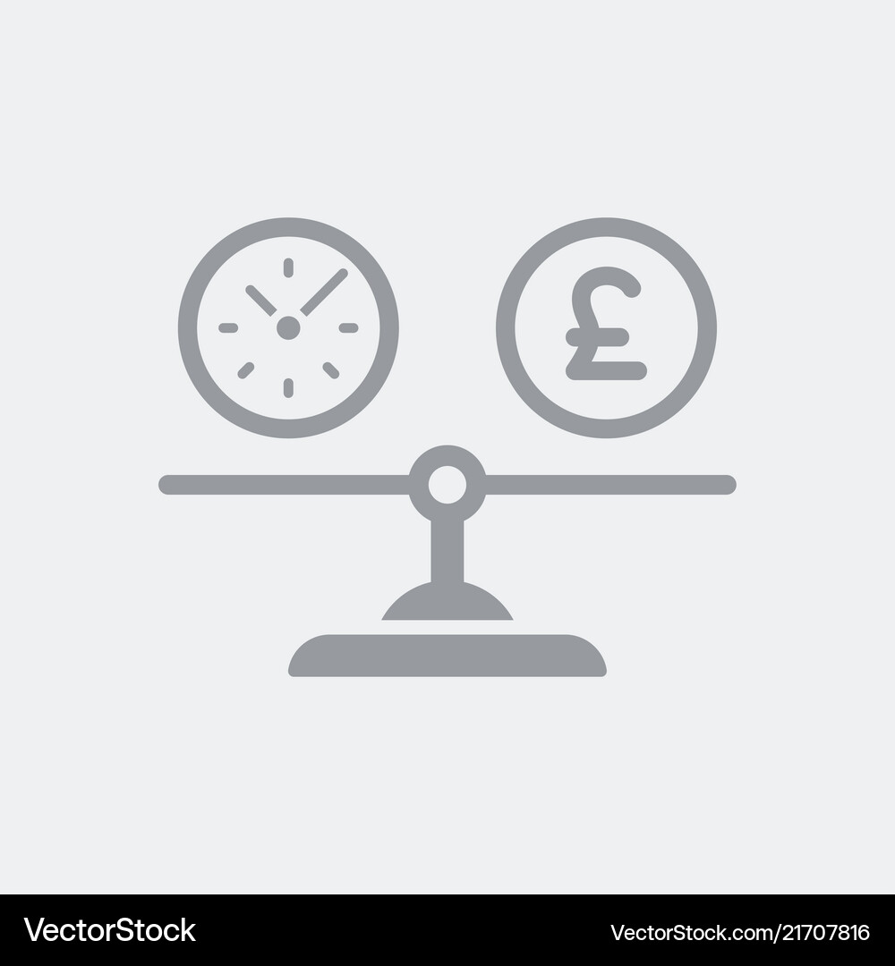 Comparison between time spend and cost in pounds Vector Image