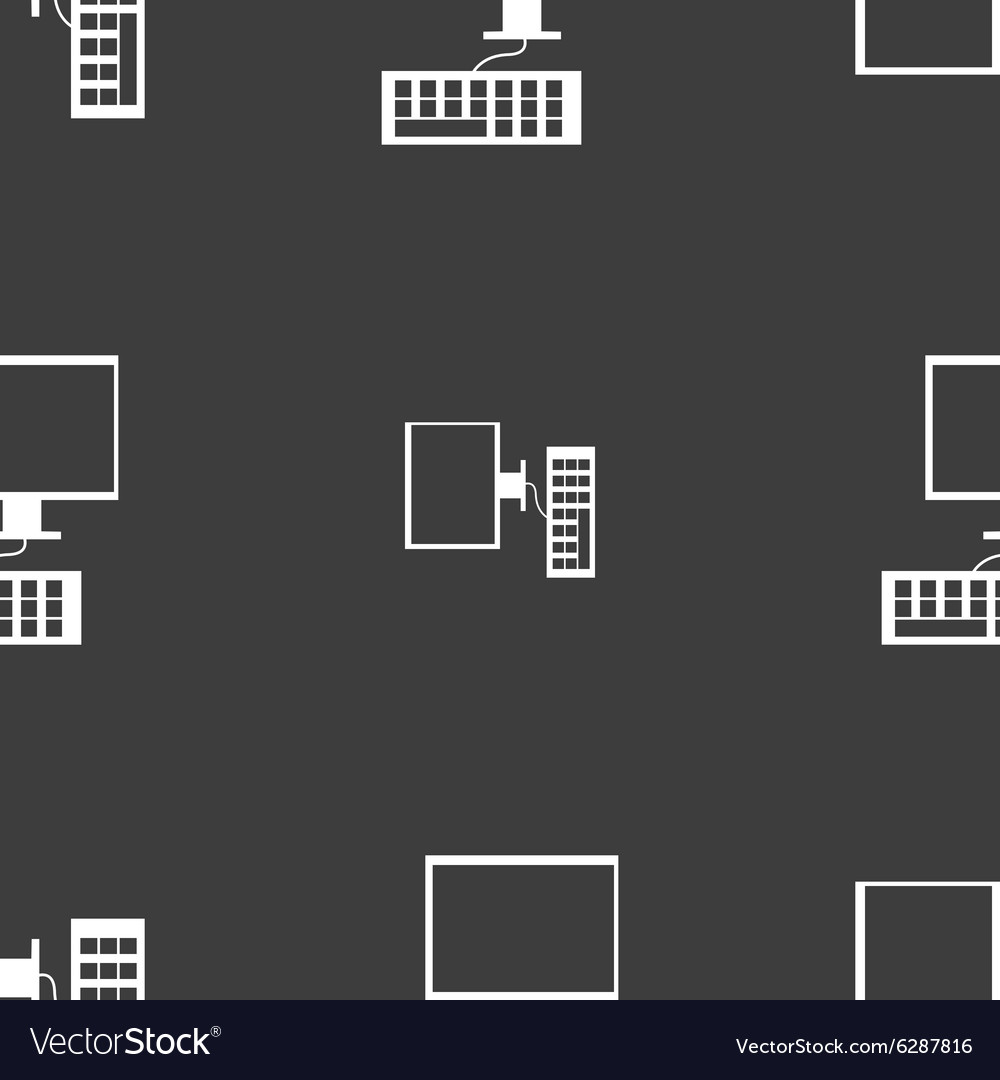 Computer monitor and keyboard icon seamless