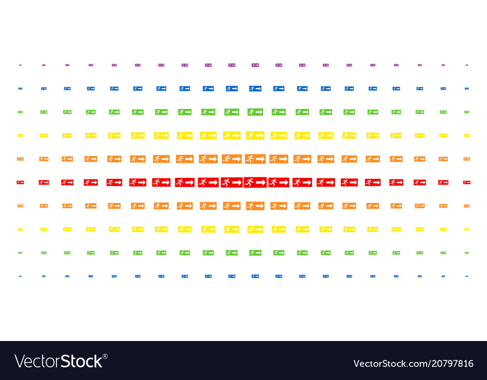 Emergency exit spectrum halftone array Vector Image Emergency exit spectrum halftone array