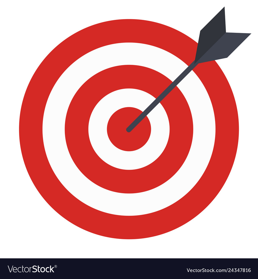 Flat icon design target with arrow goal achieve Vector Image