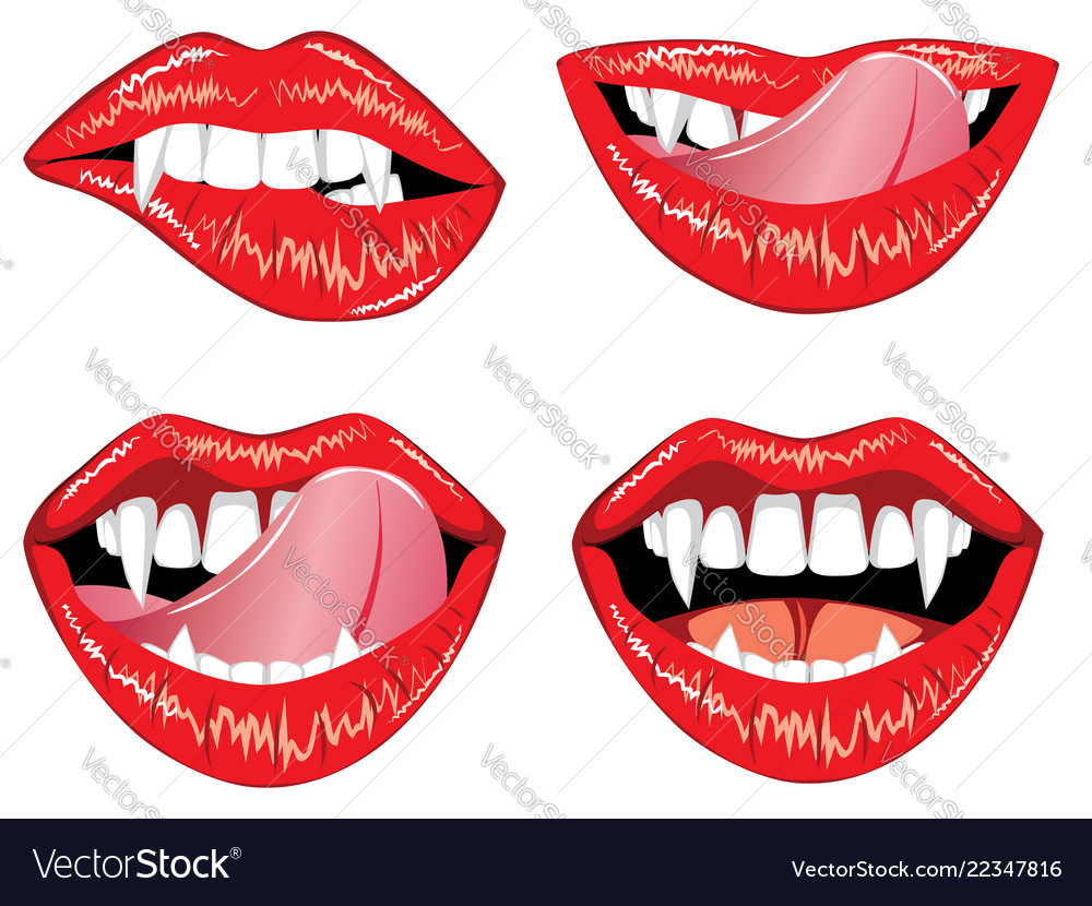 Glamour vampire lips Royalty Free Vector Image