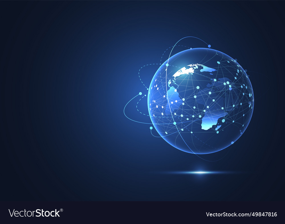 Global network connection world map point Vector Image