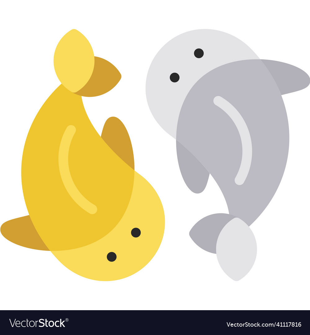 Gold and silver carp icon chinese new year